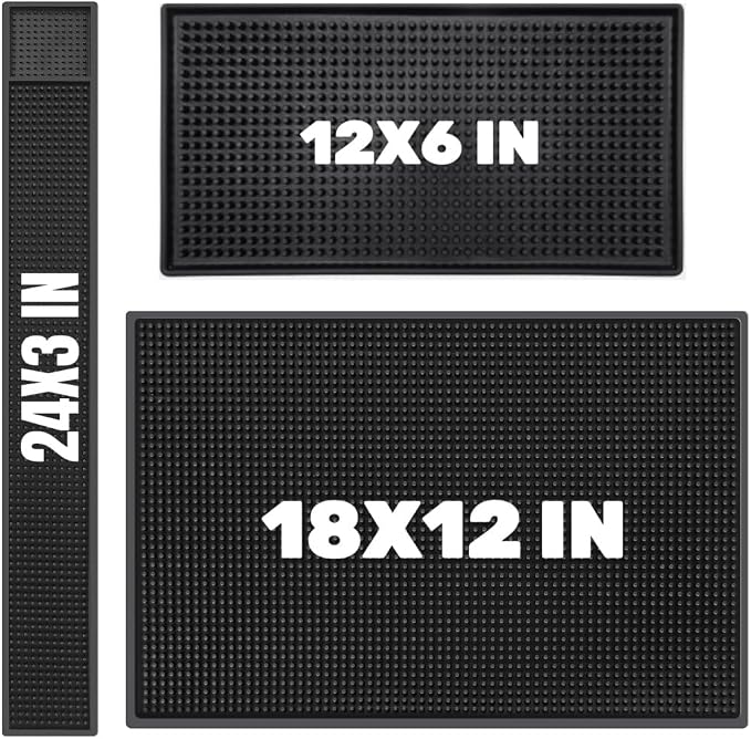 WANGCHAO Bar Mat Set - 8mm Thick Anti-Skid Non-Toxic Rubber Bar Mat by WANGCHAO