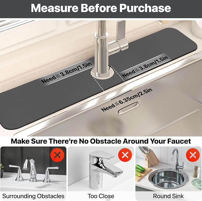 2PCS 12" x 19" Dish Drying Mat & 24" x 5.5" Faucet Mat - Image 3