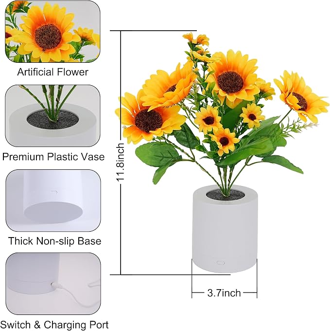 WSYEAR Sunflower Flower Lamp Gifts - Image 6