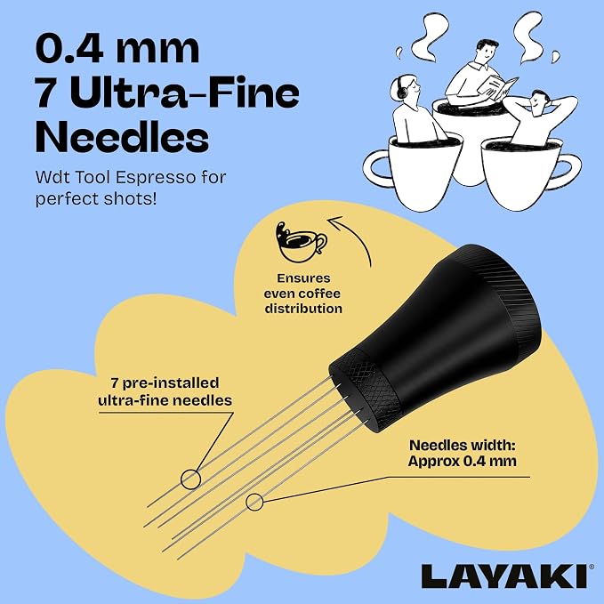 WDT Tool Espresso, Adjustable 3-7 Needles, 51 54 58mm Portafilters | Adjustable - Image 3