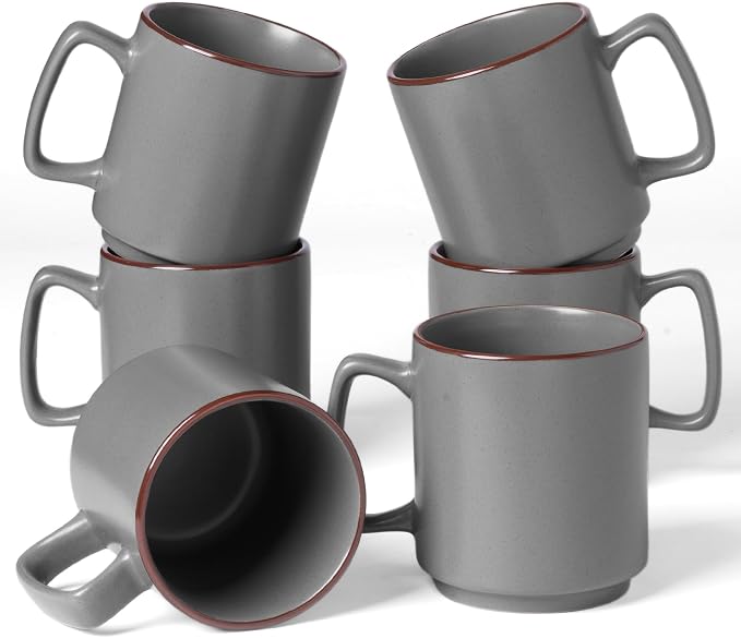 famiware Coffee Mugs Set of 6, Nebula 14oz Coffee Mugs, Ceramic Cup Set by Famiware