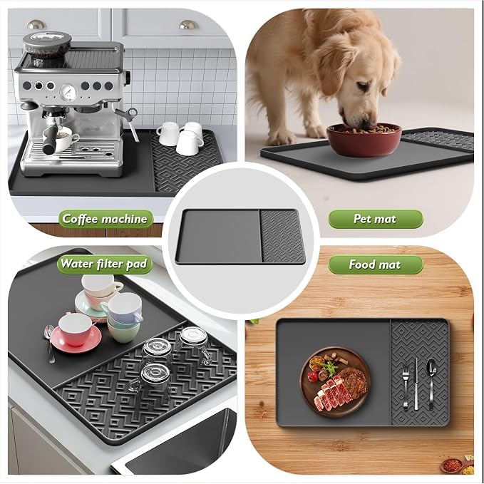 Silicone Coffee Mat with Raised Edges 24" x 16" – Waterproof Countertop Mat - Image 6