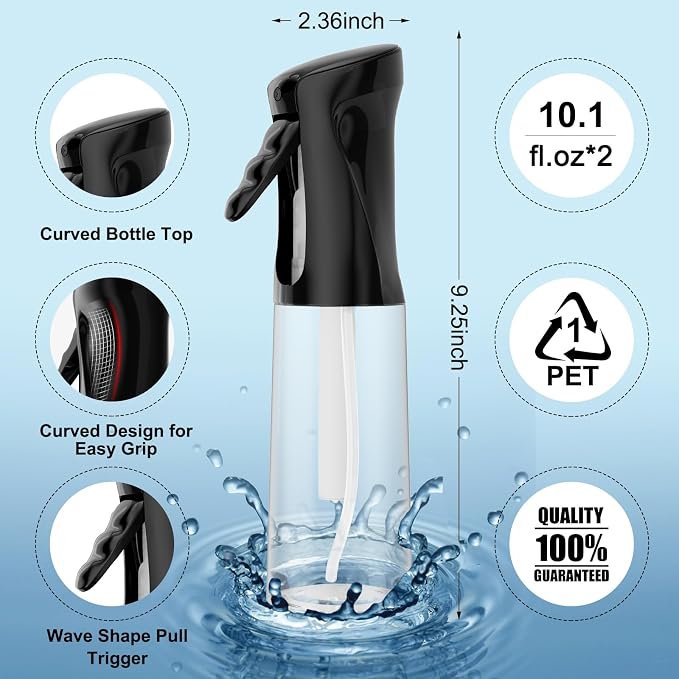 IMPORX Continuous Spray Bottle for Hair 2 Pack Home Essentials Spray Bottles - Image 2