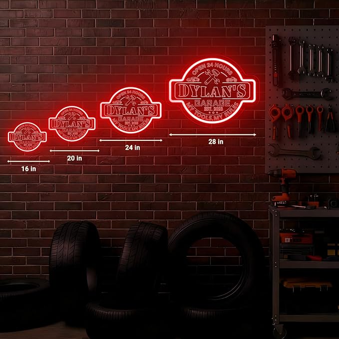 Custom Garage Neon Sign with Name, Personalized LED Garage Light - Image 8