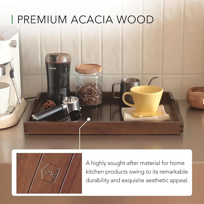 Large Acacia Wooden Serving Tray - Image 2