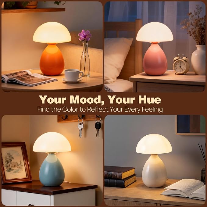 Mushroom Table Lamp for Bedroom, Small Lamp for Living Room, Nightstand - Image 2