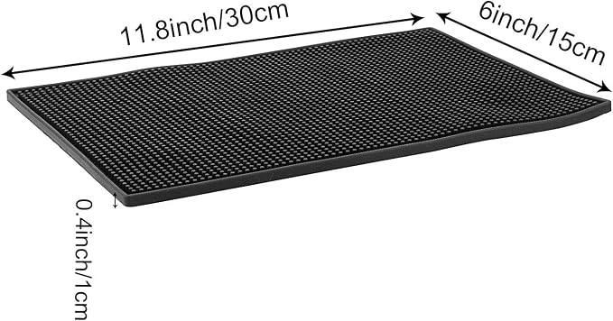 4 Pack 6 x 12 Inch Rubber Bar Service Mat, Coffee Bar Mats - Image 2