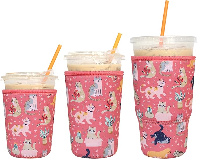3 Pack Reusable Iced Coffee Sleeves by Xumbtvs