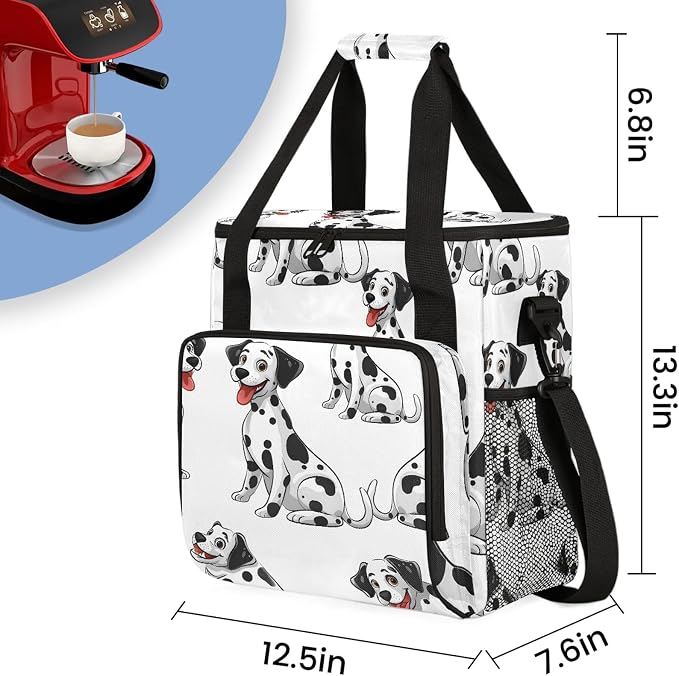 Cute Dalmatian Dog Coffee Maker Carring Bag, Large Insulated Storage Organizer - Image 2