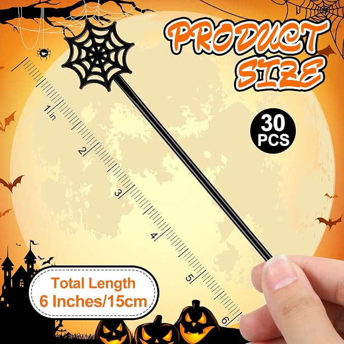 SiliFine 30 Pcs Halloween Swizzle Sticks Plastic Coffee and Cocktail Stirrers - Image 2