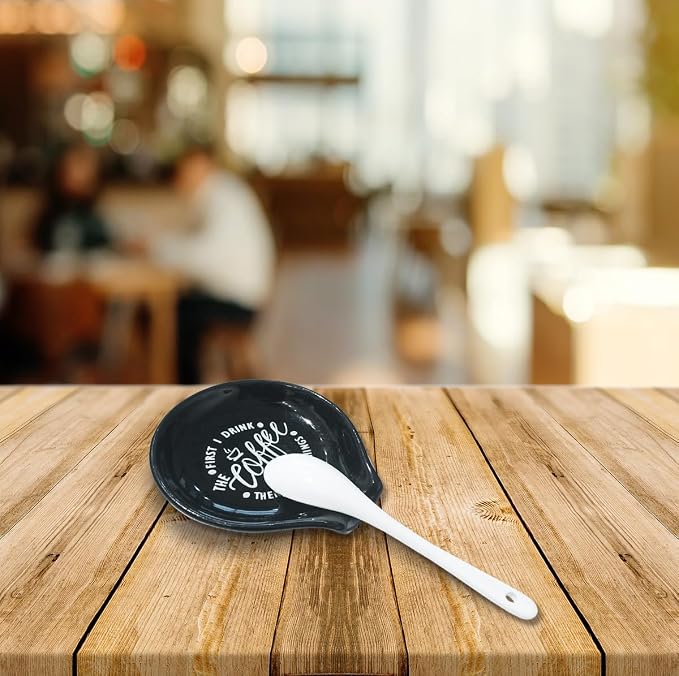 Funny Coffee Quote First I Drink The Coffee Then I Do The Things Ceramic Spoon - Image 6
