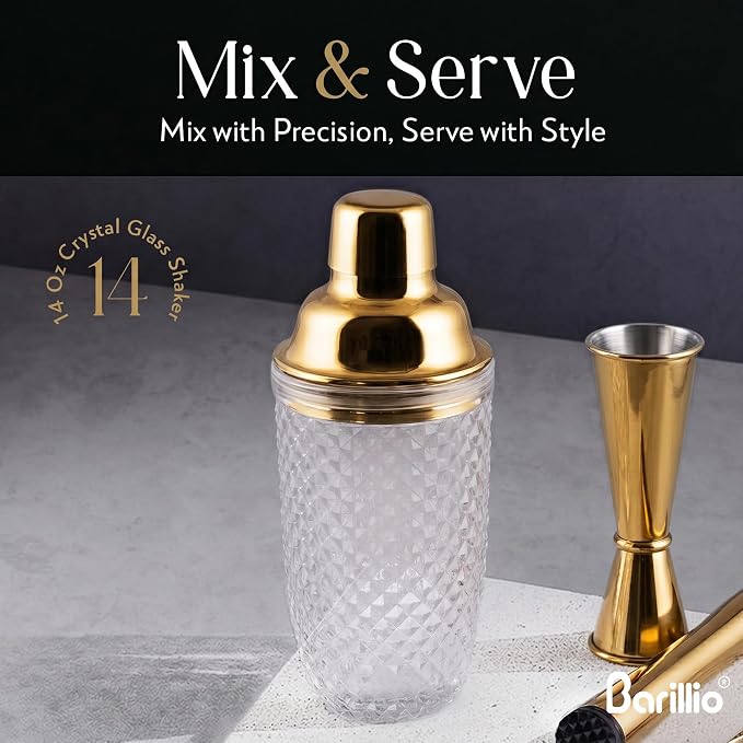 Barillio 14 oz Glass Cocktail Shaker - Image 3