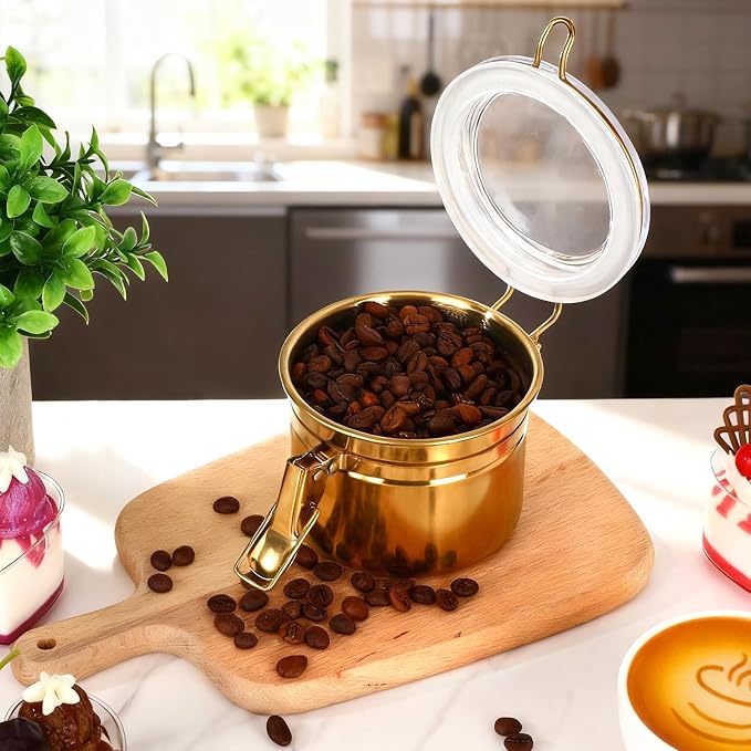 6 Pcs Stainless Steel Food Storage Containers Set Airtight Kitchen Canisters - Image 5