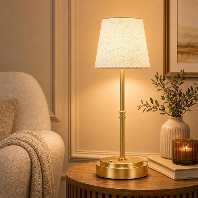 Rechargeable Cordless Table Lamp Gold - Image 8