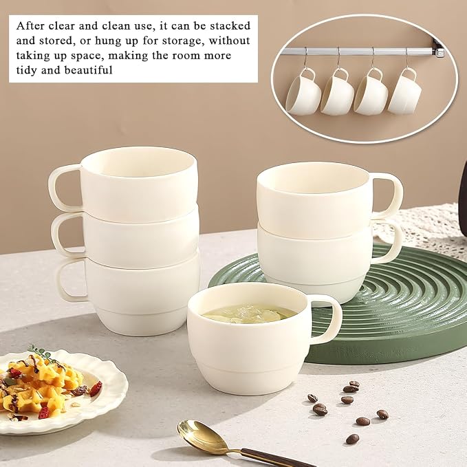 Coffee Mugs Set of 6, Coffee Cups 12oz, Durable Light Weight Plastic Mugs - Image 6