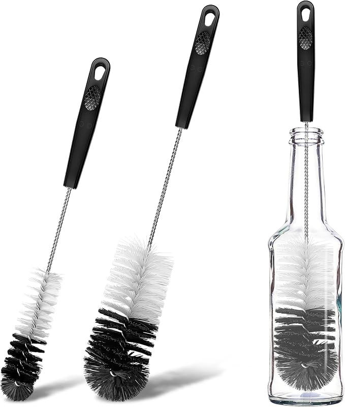 2 Pcs Bottle Brushes Set, Long Thin Flexible Bendable Flexible Cleaner by Attoshow