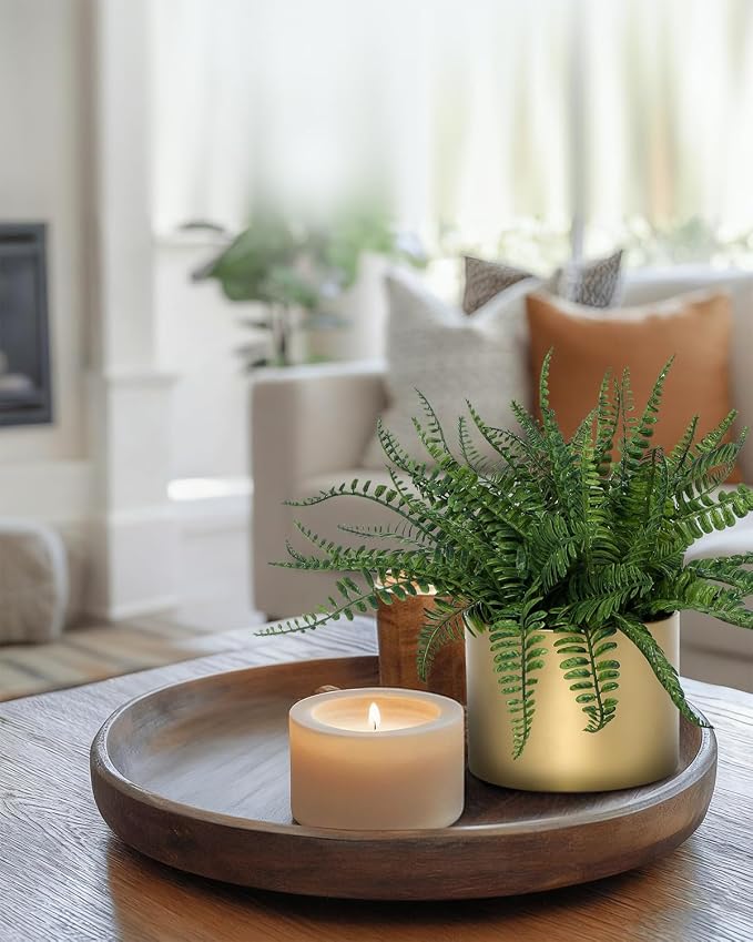 Coferset Small Fake Plant Fern Potted Artificial Plants Fake Fern - Image 3