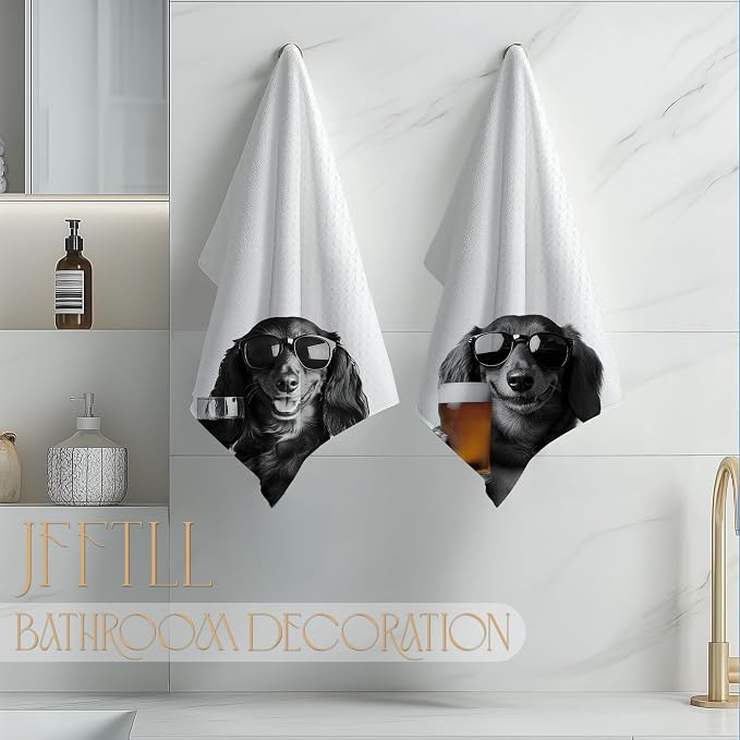 Funny Dachshund Kitchen Towels Set of 2, Funny Kitchen Decor, Wine Bar Decor - Image 4
