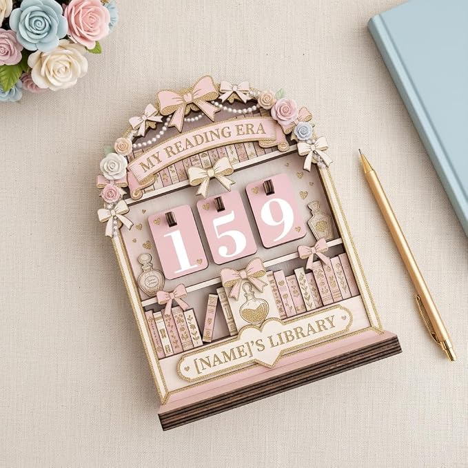 Personalized Book Read Tracker, Wooden Books Read This Year Counter, Reading - Image 2