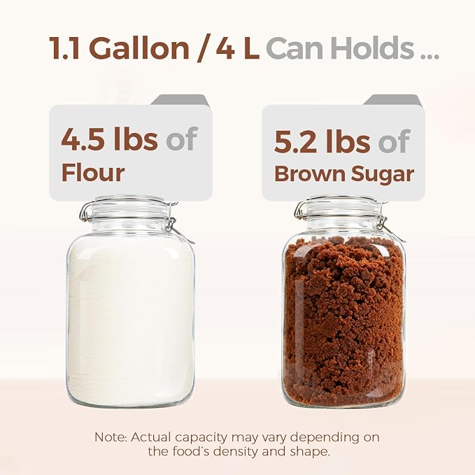 ComSaf 1.1 Gallon Square Glass Jars 2-Pack - Image 3