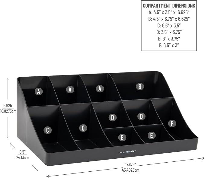 Mind Reader Cup and Condiment Station, Countertop Organizer, Coffee Bar - Image 3