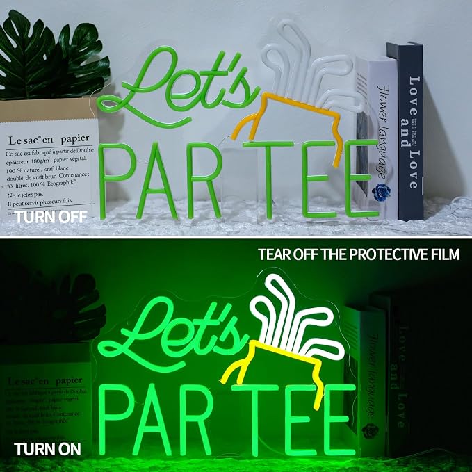 Let's Par Tee Neon Sign Dimmable Golf Neon Light Sign - Image 5
