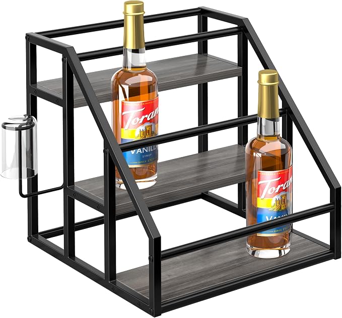 Coffee Syrup Rack Organizer, Spice Racks, Syrup Bottle Holder Stand by HOME