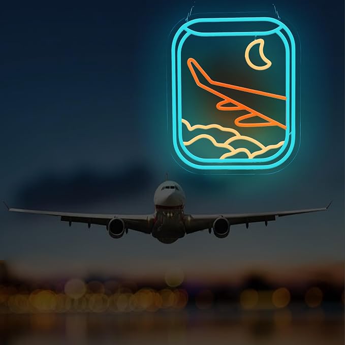Airplane Window View Neon Sign for Kids Room Wall Decor, Airplane Window Led - Image 5