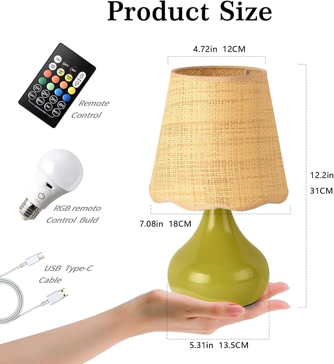 Ziqqeelam Cordless Table Lamp Rechargeable, Battery Operated Small Table Lamp - Image 3