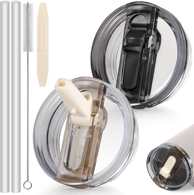 30oz Flip Straw Leak Proof Lid for Stanley Cup Accessories, 2 Pack No Spill Lid by ANTAND