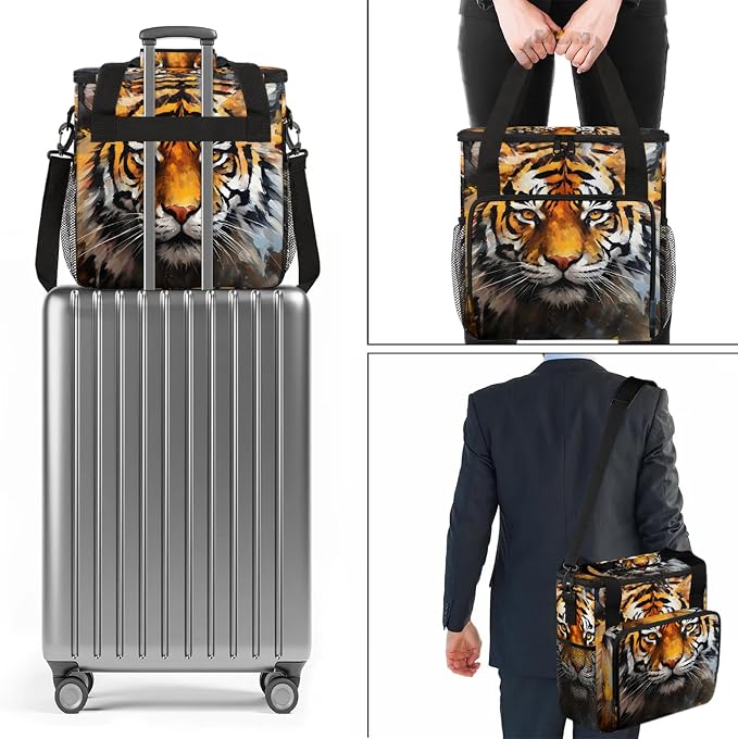Funny Tiger Coffee Maker Carring Bag, Large Insulated Storage Organizer Case - Image 7
