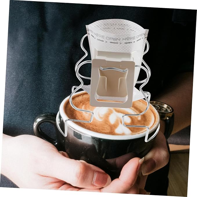 Luxshiny 1pc Stainless Filter Holder Unbleached Filters Drip Bag Rack Hanging - Image 8
