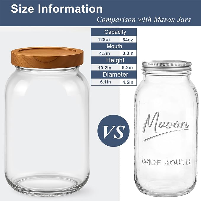2 Pack Glass Flour Sugar Storage Containers - Image 6