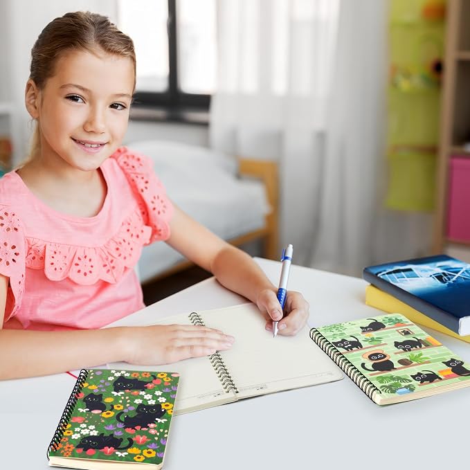 B1ykin Black Cat Floral Spiral Notebooks - Image 5