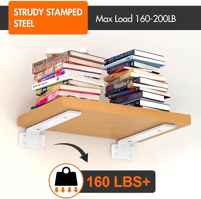 VANCASTLE Shelf Bracket, Floating Shelf Bracket 6 Inch, 6 Pack Heavy Duty Shelf - Image 3