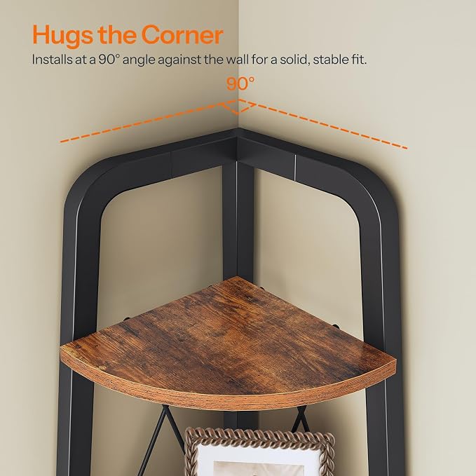 HOOBRO Corner Shelf, 4-Tier Corner Shelf Stand, 53.5" Tall Ladder Bookshelf - Image 6