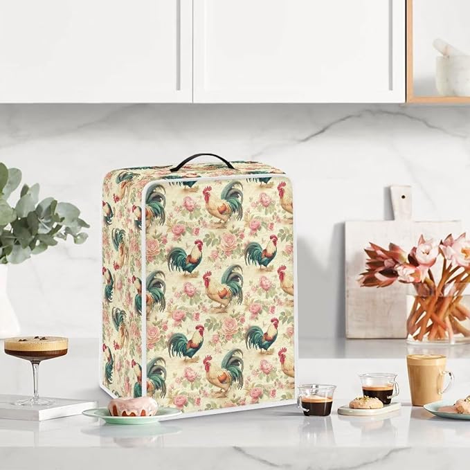Rooster Rose Coffee Maker Covers Coffee Dust Cover - Image 3