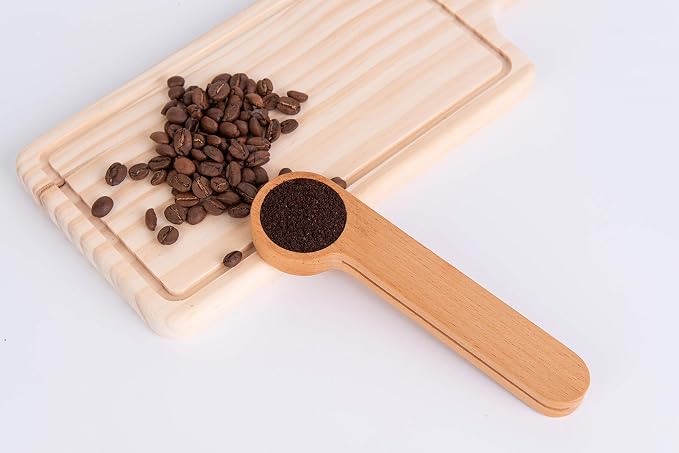 Wood Coffee Scoop with Bag Clip, Measuring Tea Coffee Bean Spoon Clip Gift - Image 7