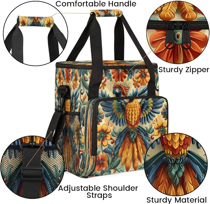 Vintage Boho Bird Coffee Maker Carrying Bag Tote Single Serve Station Organizer - Image 6