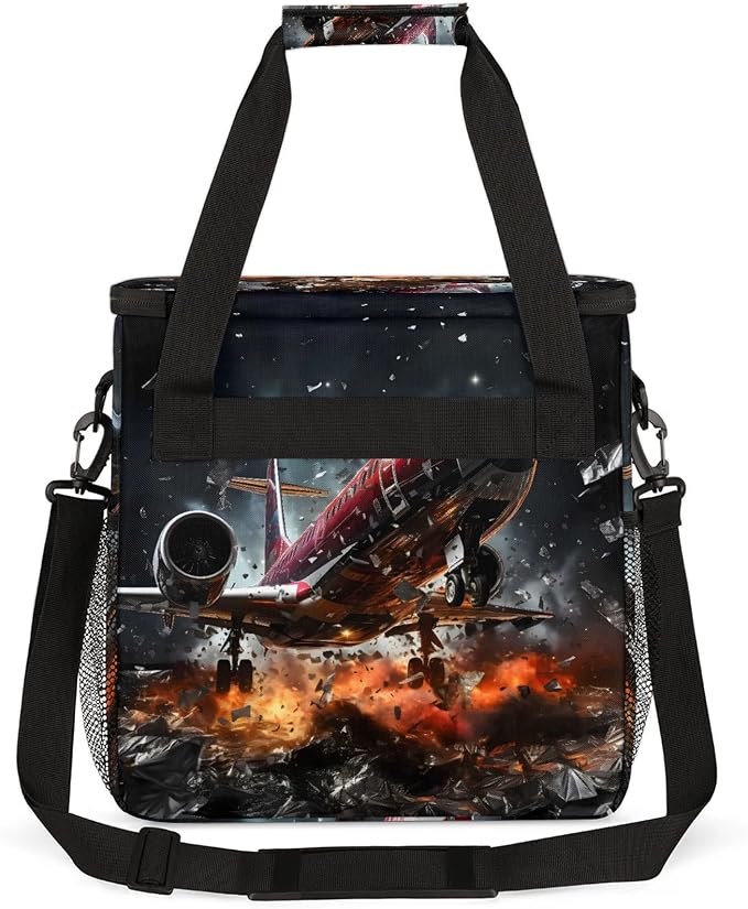 Retro Airplane Coffee Maker Carring Bag, Large Insulated Storage Organizer Case - Image 5