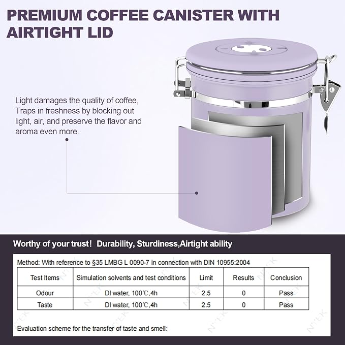 ShanSon Coffee Canister Airtight, Stainless Steel Bean Storage Container - Image 4