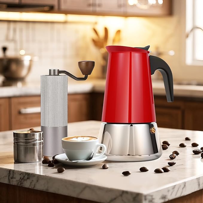 Moka Pot, 6 Cups Stovetop Espresso Maker, 304 Stainless Steel Moka Pot - Image 8