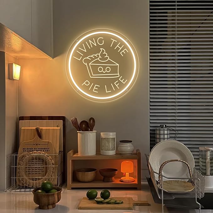 Living The Pie Life Neon Sign for Wall Decor Dimmable LED Neon Light Pie Cake - Image 5
