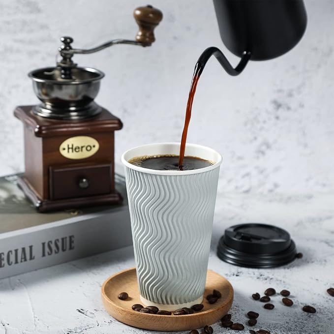 MUCHII 16 oz Disposable Coffee Cups, Hot Chocolate, and Drinks - Image 2