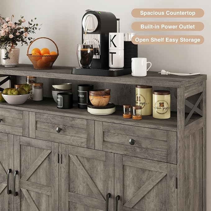 FiveWillowise 51" Farmhouse Buffet Sideboard - Image 6