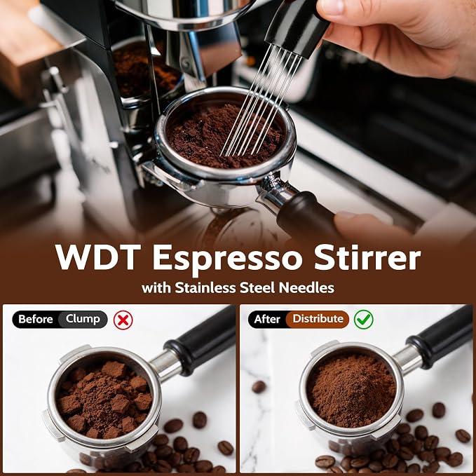 7 PCS Espresso Accessories, 54mm Espresso Tamper Tools, Coffee Distributor - Image 4