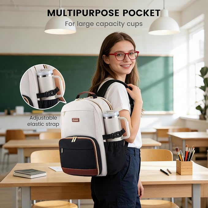 LOVEVOOK Lunch Backpack with Lunch Compartment, 15.6Inch Laptop Work Travel - Image 3