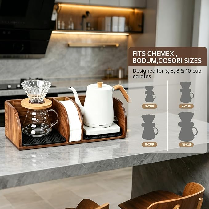 MAVOTER Acacia Coffee Bar Station Organizer Stand - Image 5