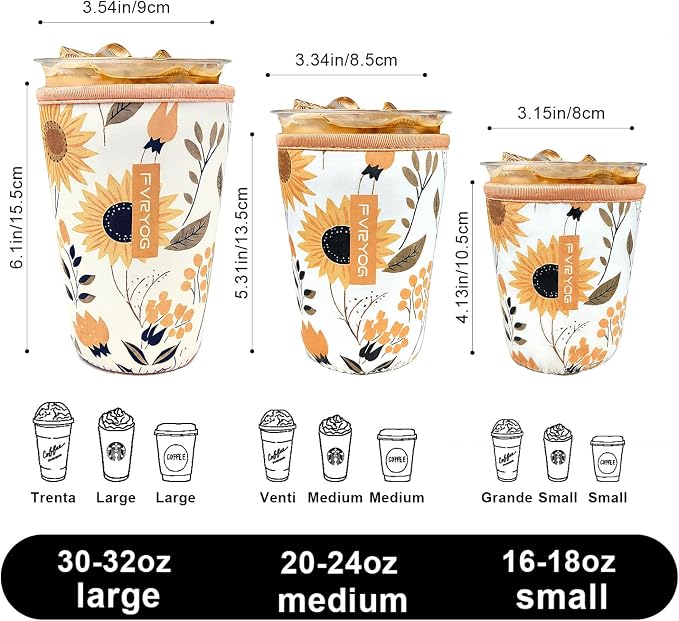 Reusable Insulated Neoprene Iced Coffee Sleeves - Image 7