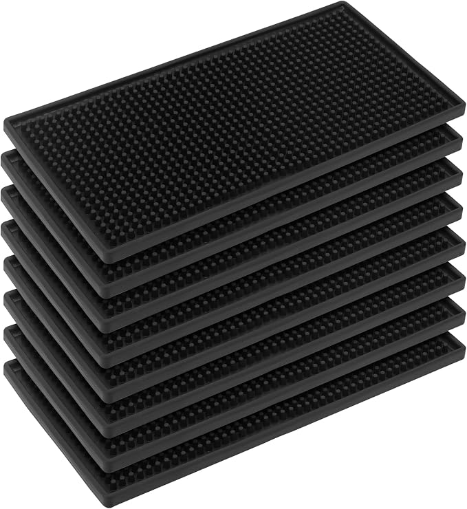 8 PCS 6 x 12 Inch Black Bar Mat, Restaurants by SENJEOK